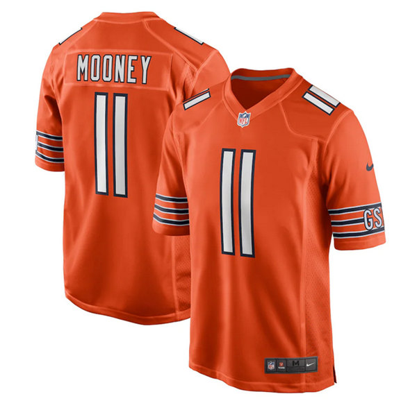 Men's Chicago Bears #11 Darnell Mooney Orange Stitched Game Jersey Men's Chicago Bears #11 Darnell Mooney Orange Stitched Game Jersey